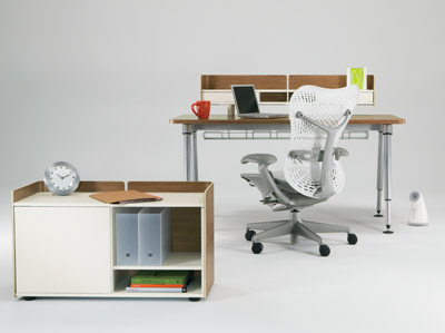 Lifework Portfolio Sense Desk w/ Desktop Storage and Media Cabinet