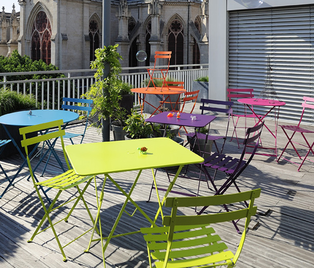 Bistro Chair and Tables in various colours by Fermob. image: fermob.com