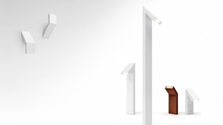 The Artemide Chilone family of outdoor lights, designed by Ernesto Gismondi, 2009. It is possible to install the device with the light pointed either downwards or upwards. 