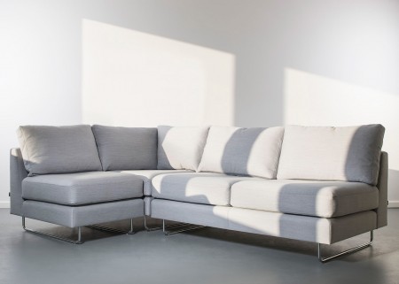 When space is a concern, the Atom Sofa is a great choice. With a narrow sloping arm and back, this collection offers maximum seating in a compact design and tends to fit where others won't. For a lighter looking piece, this collection is also available with spaced back cushions.
