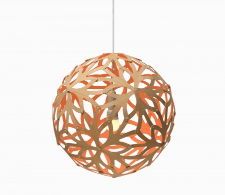 The David Trubridge Floral Pendant Light is based on the shape of a flower from Western Australia. Available in 5 size options and 13 color choices.