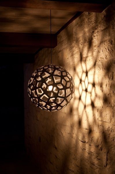 The David Trubridge Coral Pendant Light's form is based on the structure of a geometric polyhedron. Every piece is identical, making home assembly easy. The way it grows outwards with fingers reminds David of snorkeling over reefs, exploring all the various coral shapes. There are 13 color options available and 6 sizes.