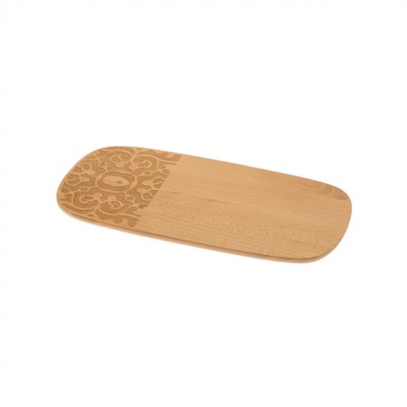 Get dressed for breakfast! The collection  "Dressed in wood", designed by Marcel Wanders, consists of a personal breakfast board, a serving board, two trays, a cheese board, a cake stand, a domed cover in clear thermoplastic resin with wooden knob and a big round centrepiece. Natural beech wood was chosen by the designer for all the articles in this collection. 