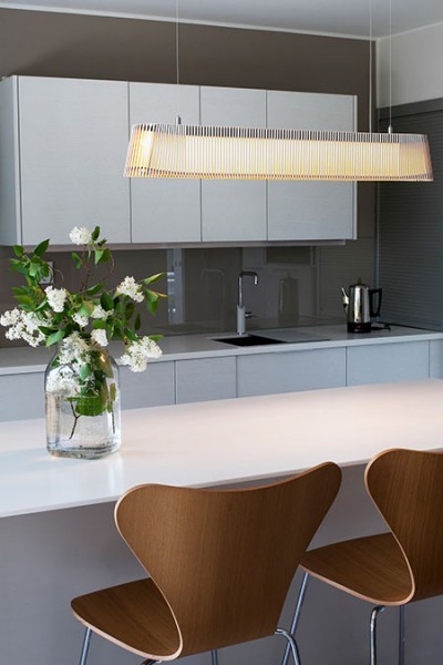 The Secto Owalo 7000 Pendant is perfect for lighting a dining table, kitchen island or conference table. Made of Finnish birch and available in 4 finishes, including walnut veneer.