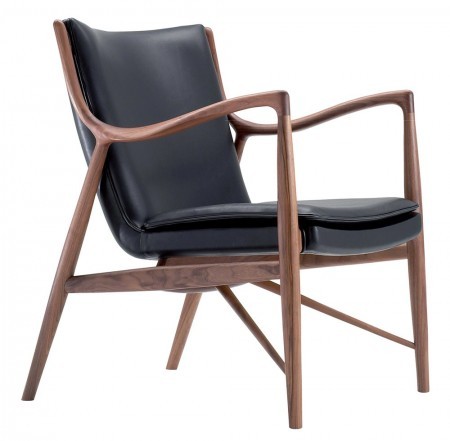 The Model 45 Armchair, broke from tradition by freeing the upholstered areas from the wood frame. The result was an easy, elegant and tantalizing expression that came to characterize Finn Juhl and make him a world famous designer.