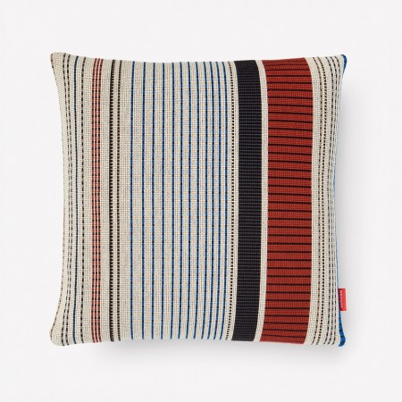 The Maharam Point Pillow by Paul Smith twists the tradition of vibrant colors and patterns into a brightly textured stripe motif. Available in 
