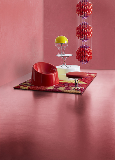The Panton Pop Lounge Chair is available in red or white. 