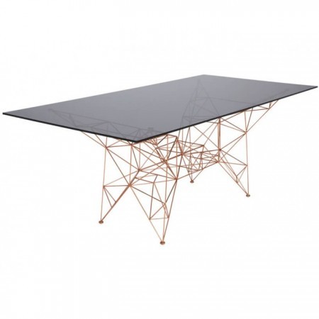 The Pylon Collection consists of a dining table, a coffee table, a side table and a coat stand.