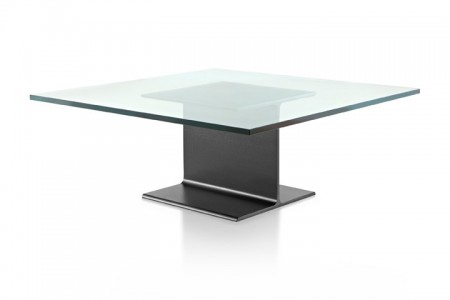The I Beam Coffee Table’s versatile design pays tribute to modern architecture and industrial precision. Top is black painted cast aluminum base with high-quality glass or stone for a contemporary coffee table with distinctive character, style—and a hint of wit.