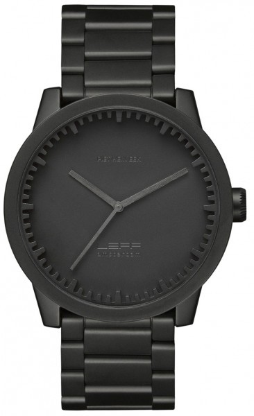 The LEFF amsterdam S42 Tube Wrist Watch is made of stainless steel, and is available in a matt black finish, brass or steel.