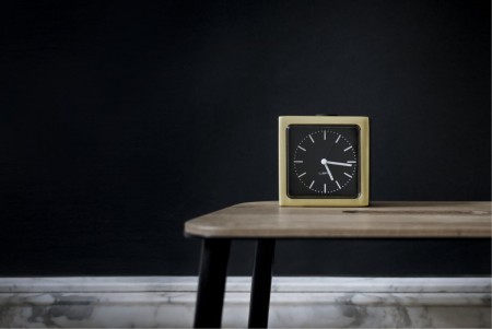 The LEFF amsterdam Block Index Alarm Clock, designed by Erwin Termaat, 2013, is available in white, black and copper with black. It is also available with a numeric face as the Block Arabic Alarm Clock.