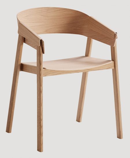 COVER chair, designed by Thomas Bentzen, is a modern reinterpretation of the classic wooden armchair. In a clever design choice, thin form pressed plywood covers are given the dual role of working as comfortable armrests, while at the same time ensuring that the chair holds together. COVER's contemporary design gives it a strong personality and with a frame produced from solid beech wood it is extremely robust and hardwearing. The chair is also very versatile, at home at the dining table, as a desk chair, in a restaurant, hotel room or any other public setting.