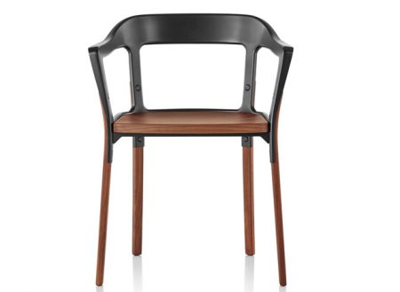 Brothers Ronan and Erwan Bouroullec, who designed the Steelwood Chair, describe it as  "stable and democratic, universal and long-lasting." A very good dining chair for both small dinette spaces and luxurious dining rooms. Over time, the steel and wood components develop an attractive patina. Just what you want in a chair already on its way to being a classic.