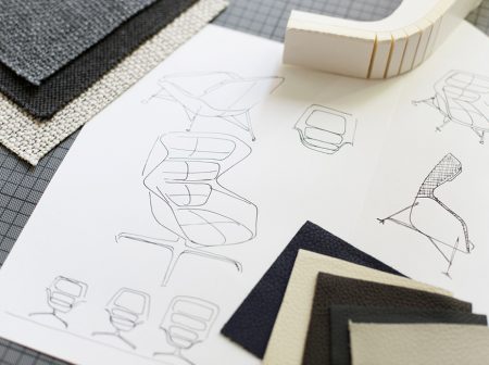 As we started with the first sketches and 3D renderings, we thought about the market: What does it really need? Within the lounge category, we saw an opportunity for low chairs, high chairs, and cocooning chairs. We had the feeling with the first sketches that it looked a bit like a ski boot. With ski boots you have a hard plastic shell that makes it stable to mount to a snowboard or skis, and then you have a soft shell that is a little bit more flexible, and then you have a really comfortable part that is foam and covered with material.
