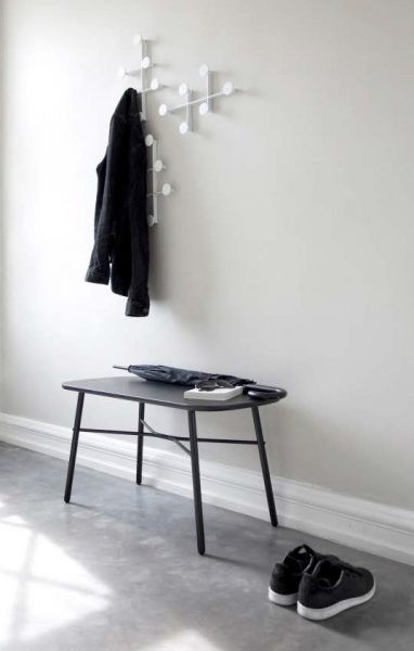 The Menu Meet Bench / Table, designed by Norm Architects, is a versatile, multi-use piece, and its name refers to the two stabilizing tubes that elegantly join under the seat. The bench is also just big enough for two people to sit together – and 'meet'. The removable top cover is felt, and the legs are powder-coated steel.
