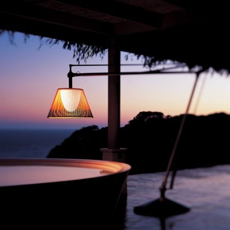 The Flos SuperArchimoon Outdoor Lamp, designed by Philippe Starck, is an amazing "extra large" oversized floor lamp. The imposing size of the amazing Superarchimoon Floor Lamp is perfect for larger deck spaces, a fresh and brilliant floor lamp which clearly stands out.