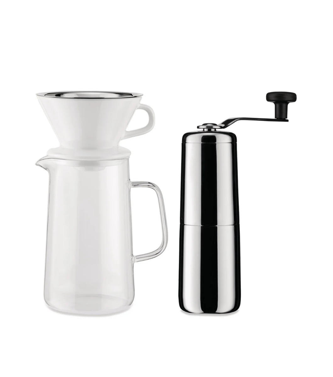 Alessi KT01SET Slow Coffee Grinder and Carafe with Filter Set