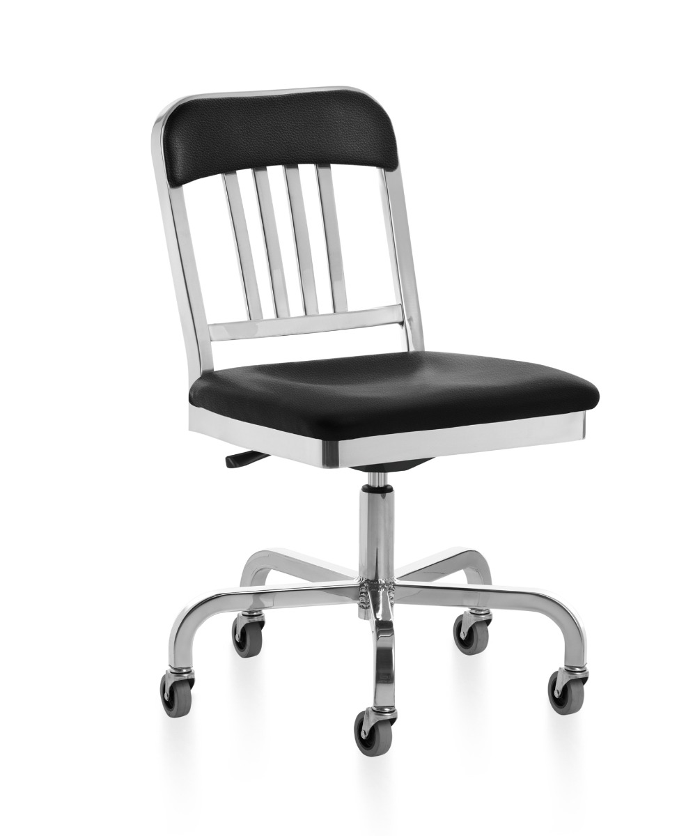 Emeco Classic Navy™ Officer Semi-Upholstered Swivel Chair