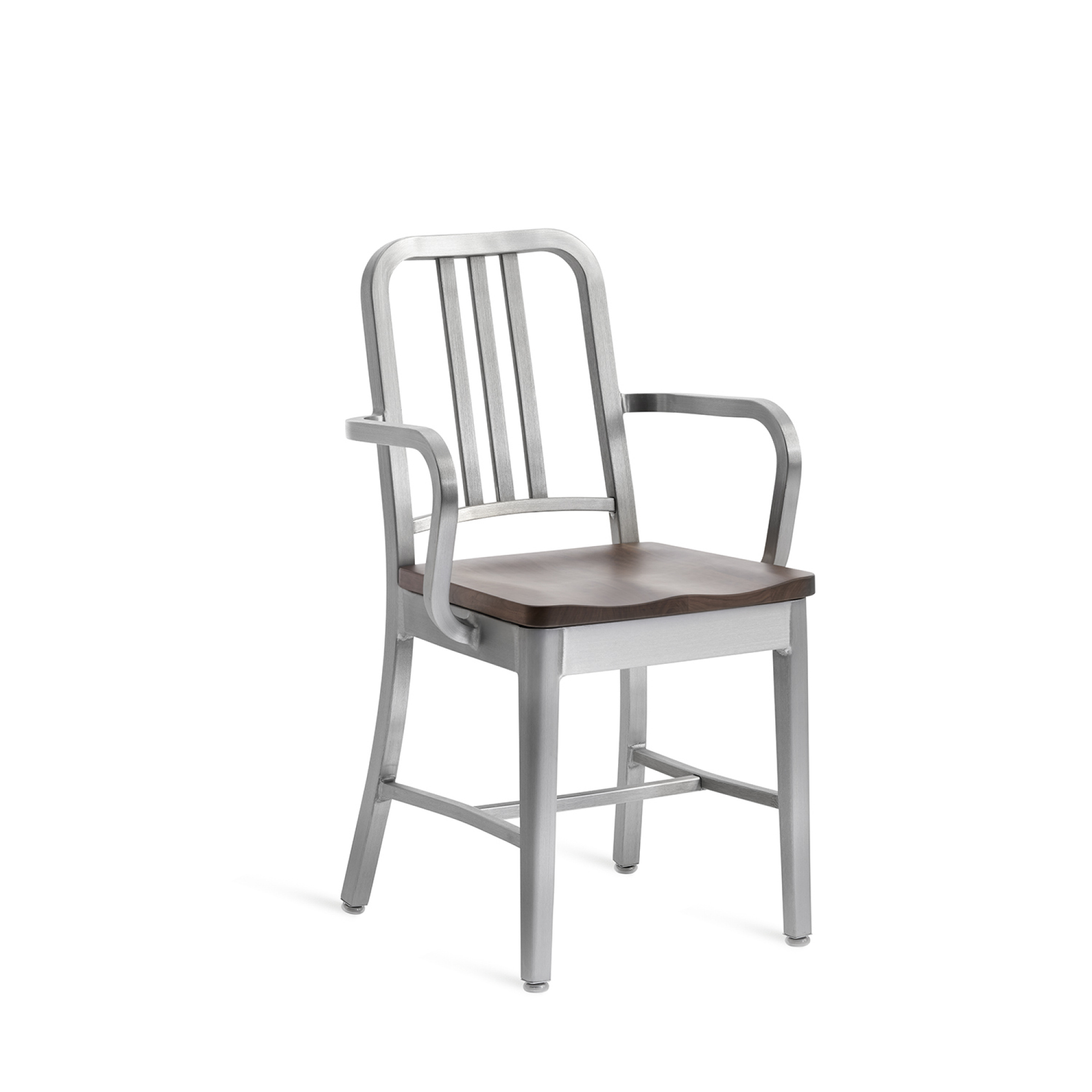 Emeco Navy™ Arm Chair With Natural Wood Seat