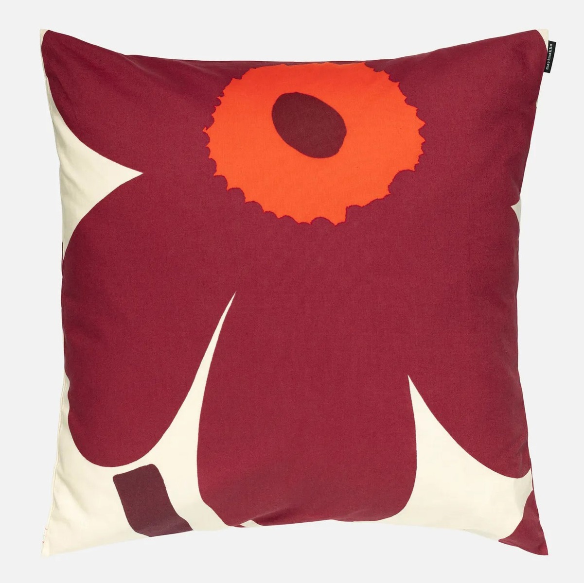 Marimekko Unikko Cushion Cover - 50 x 50 cm - Vanilla/Burgundy/Red