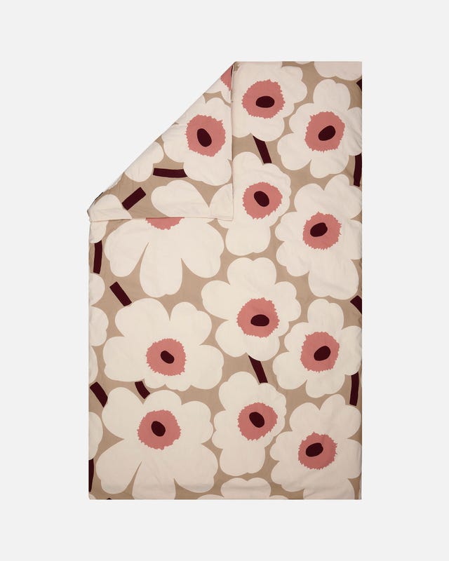 Marimekko Unikko Duvet Cover - Beige, Rose