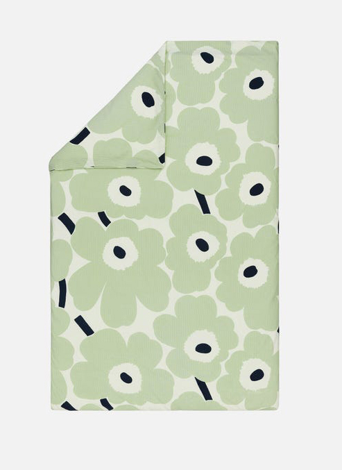 Marimekko Unikko Duvet Cover - Off White, Sage, Dark Blue