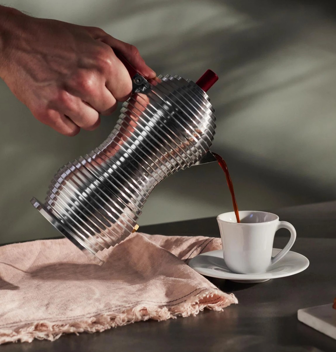 Alessi MDL02 Pulcina Espresso Coffee Maker with Steel Bottom