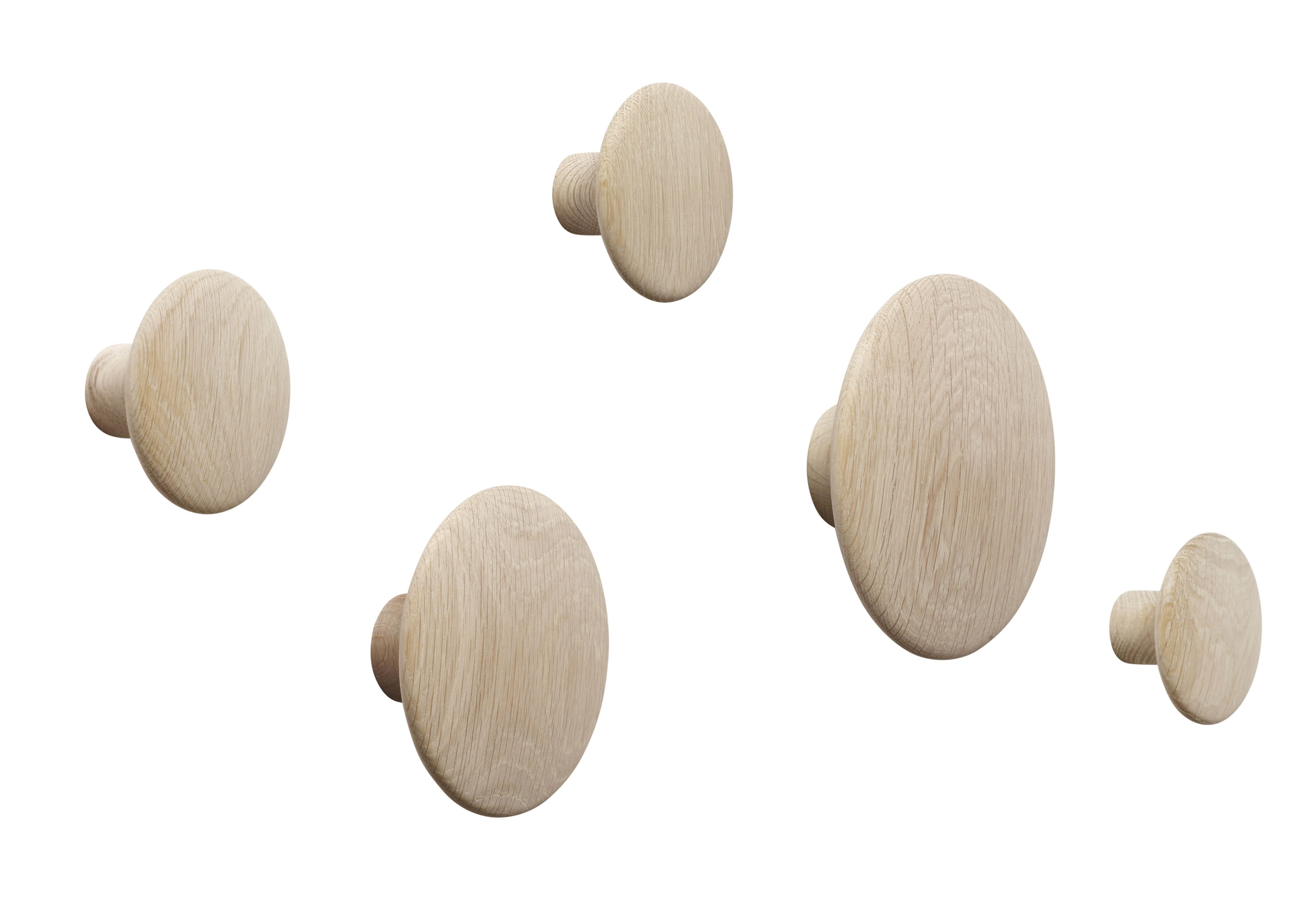 Muuto Dots Wood Coat Hooks (Set of 5)