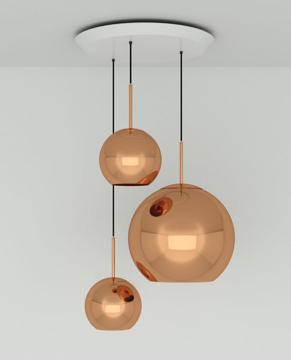Tom Dixon Copper Trio Round Pendant System